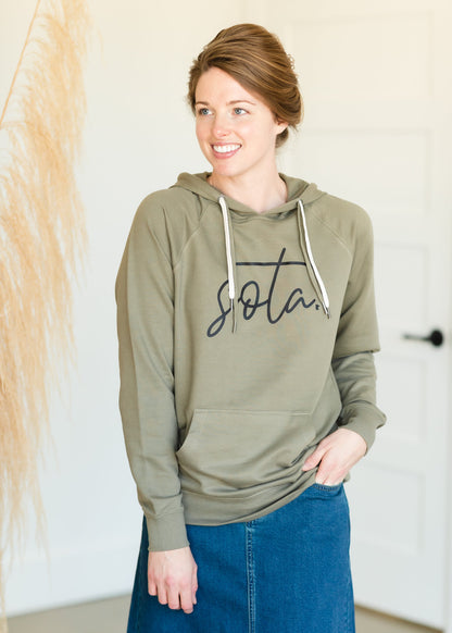 Green Sota' Hooded Sweatshirt Tops