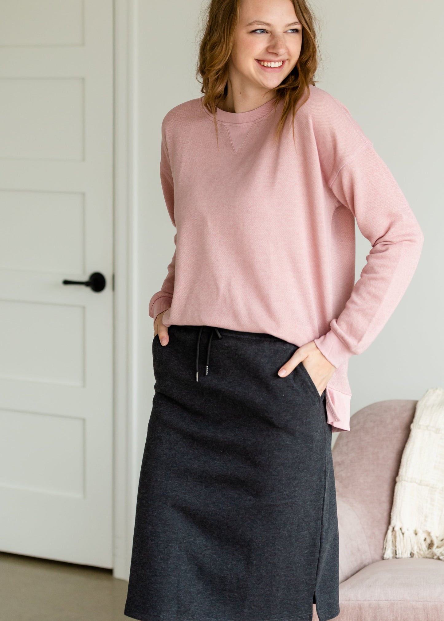 Hacci Brushed Blush Pullover Sweater - FINAL SALE Tops