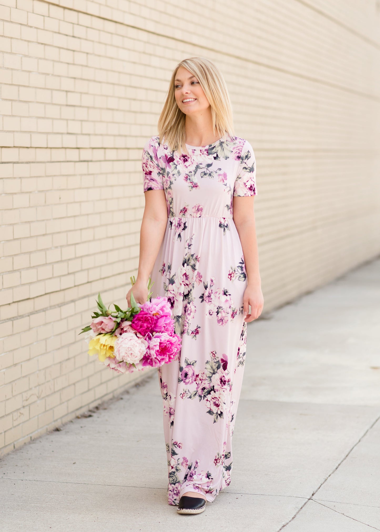 Pink Floral Maxi Dress