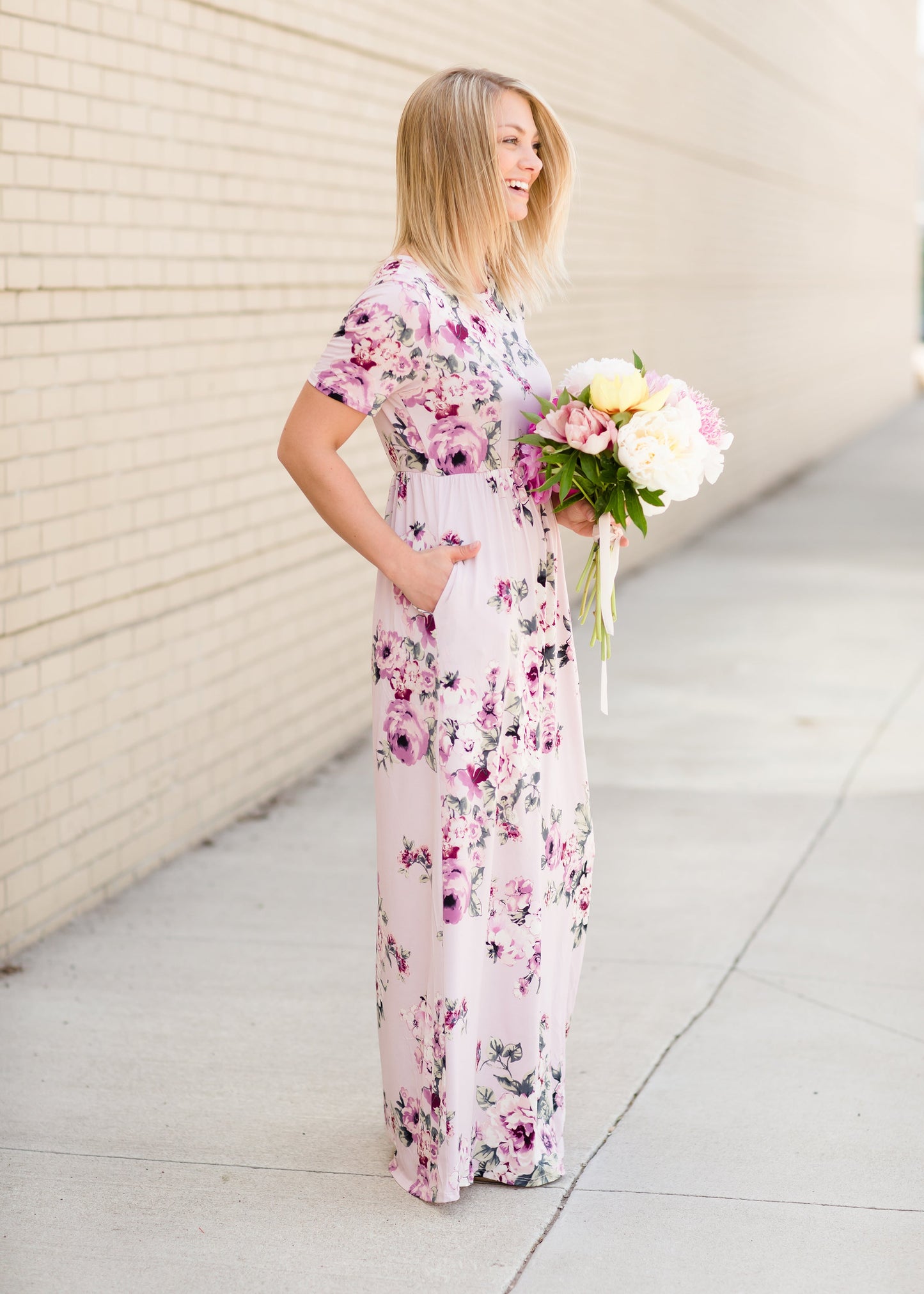 Pink Floral Maxi Dress