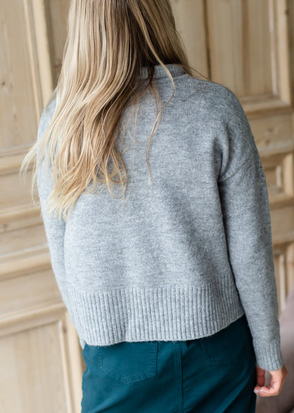 Heather Gray Roll Neck Sweater - FINAL SALE Tops