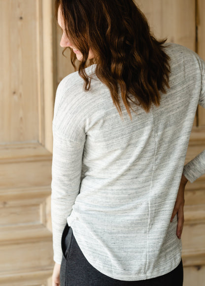 Heather Gray V Neck Top - FINAL SALE Tops