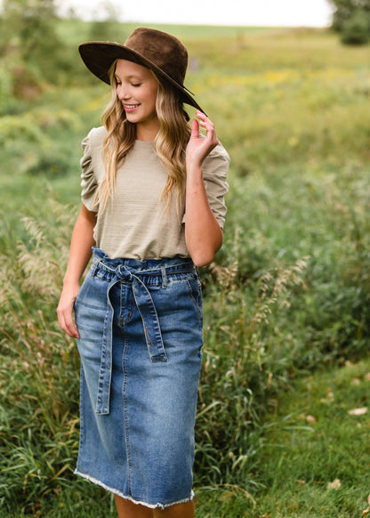 Heather Sage Short Sleeve Top - FINAL SALE Tops