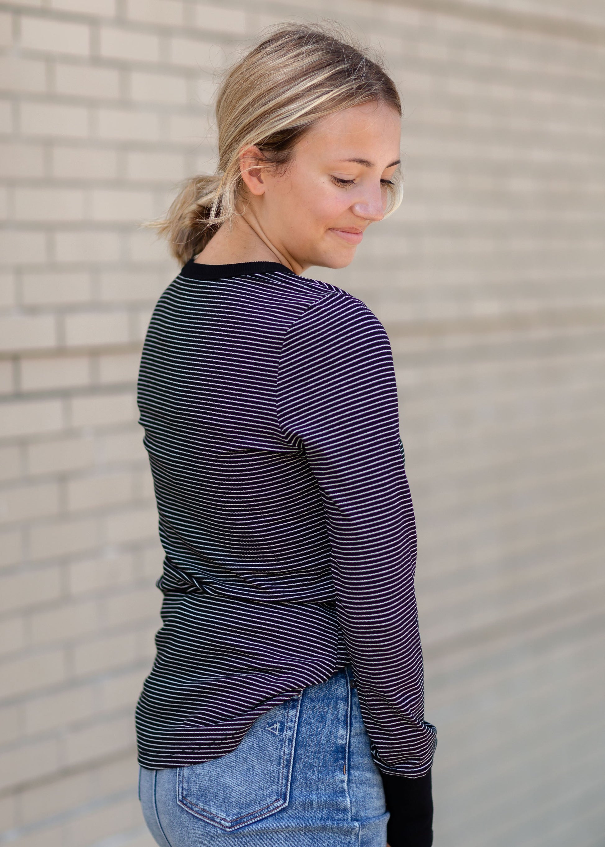 Henley Top With Contrast Tops