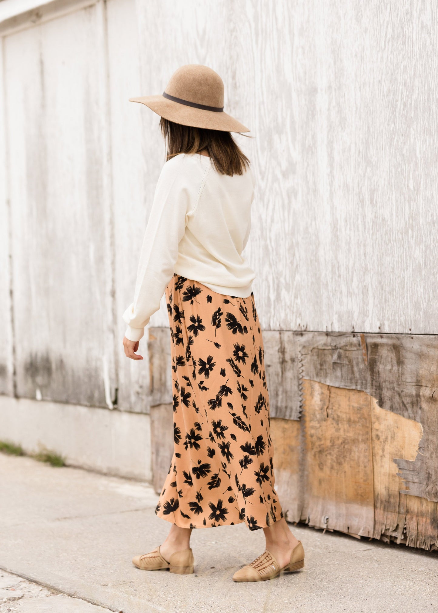 High Waist Floral A-Line Midi Skirt - FINAL SALE Skirts