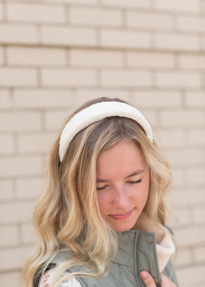 Ivory Textured Headband Accessories