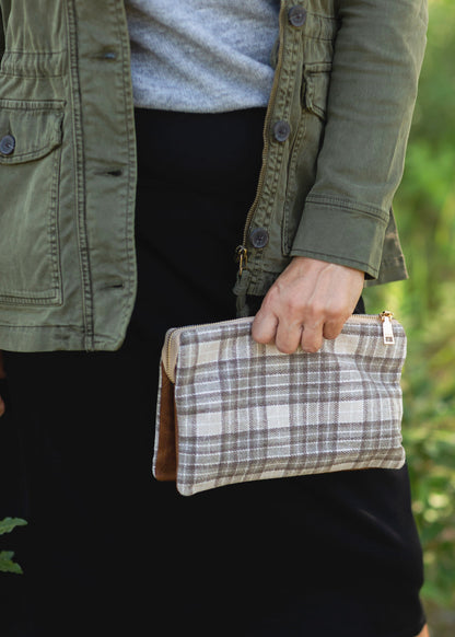 Izzy Plaid Crossbody Accessories Beige