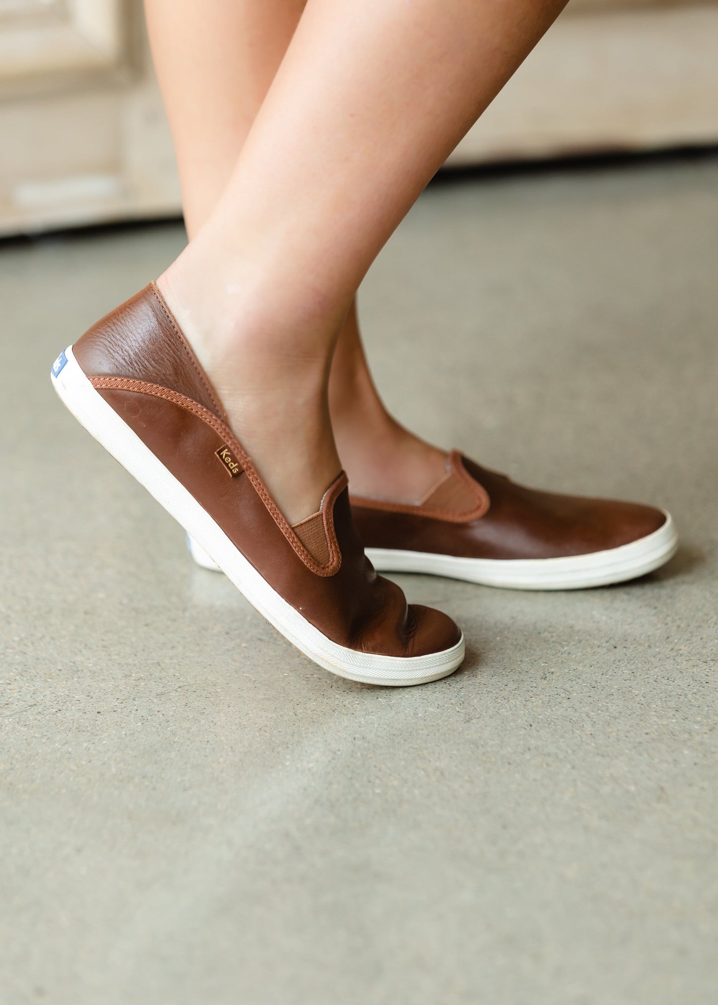 Keds Crashback Cognac Leather Slip on Shoes Shoes