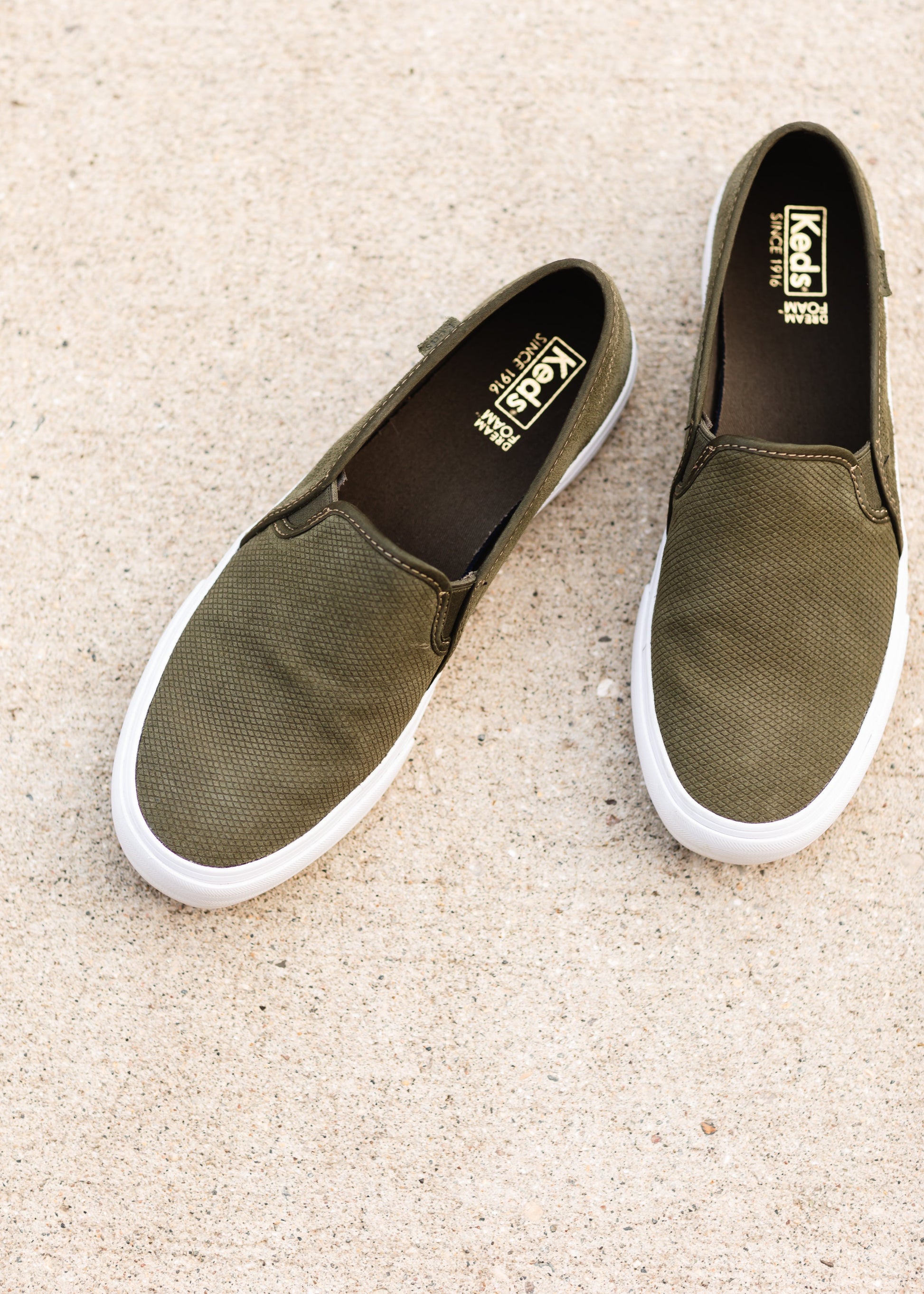 Keds Olive Suede Deck Shoes Shoes