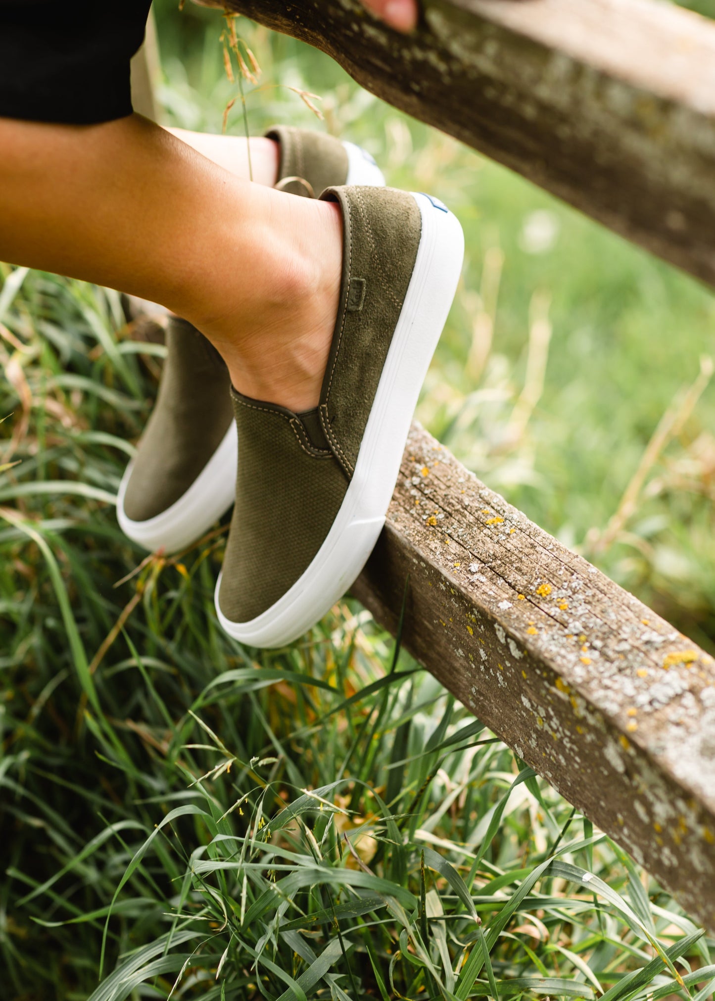 Keds Olive Suede Deck Shoes Shoes