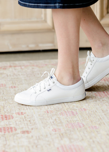 Keds White Center Leather Sneakers Shoes