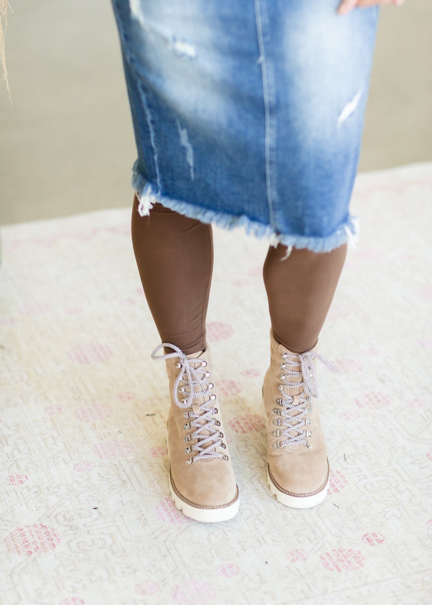 Khaki Lace Up High Top Boot - FINAL SALE Shoes