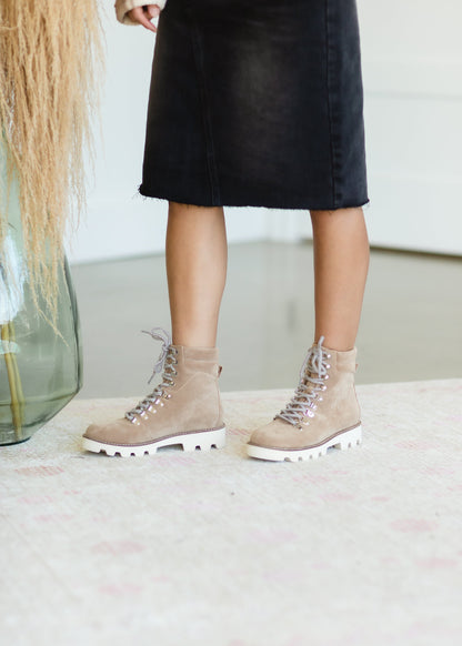 Khaki Lace Up High Top Boot - FINAL SALE Shoes