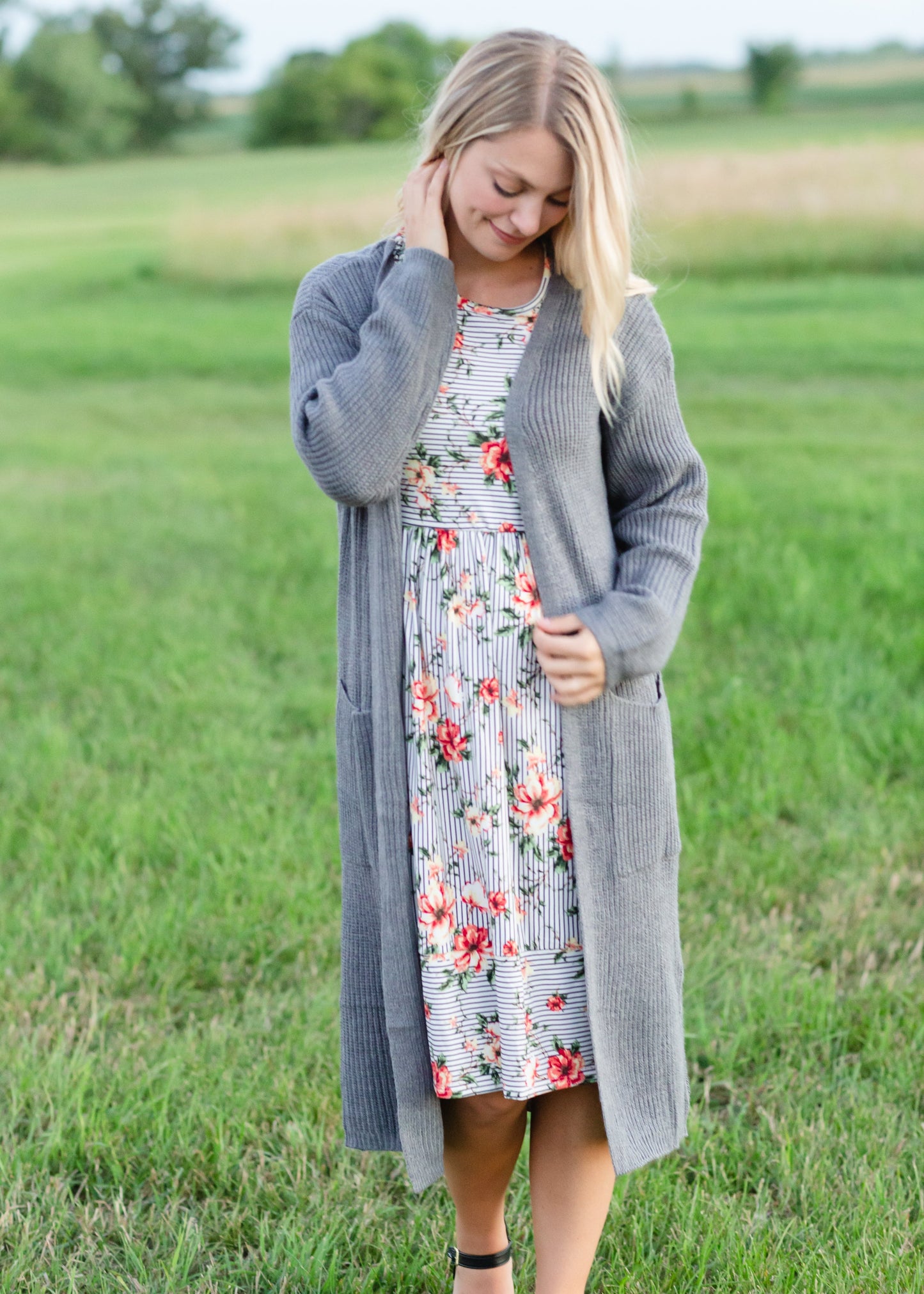 Knit Charcoal Long Cardigan - FINAL SALE Layering Essentials