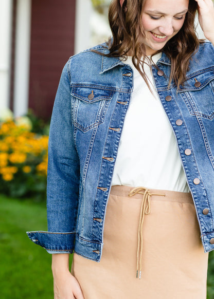 Kut Medium Wash Boyfriend Denim Jacket - FINAL SALE Tops