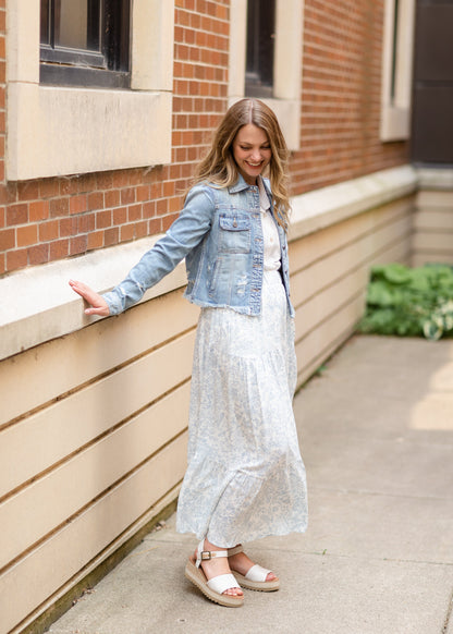 Light Blue Denim Jean Jacket Tops