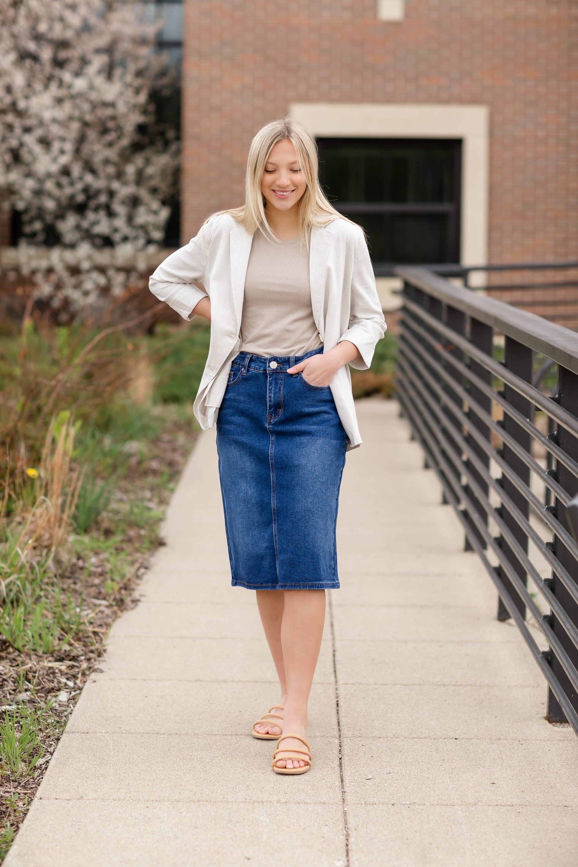 Linen Striped Blazer - FINAL SALE Tops