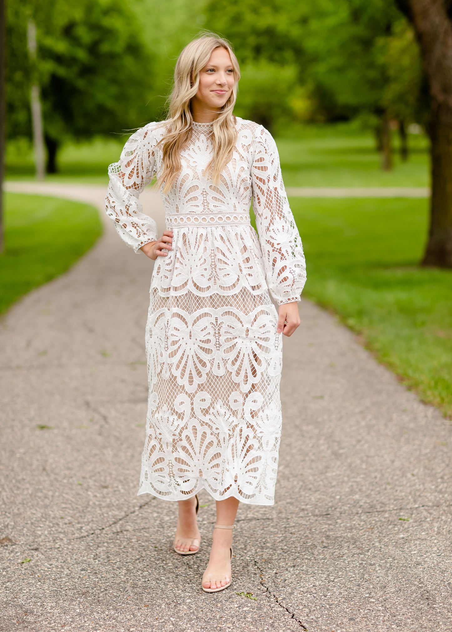 Long Sleeve Lace Maxi Dress Dresses