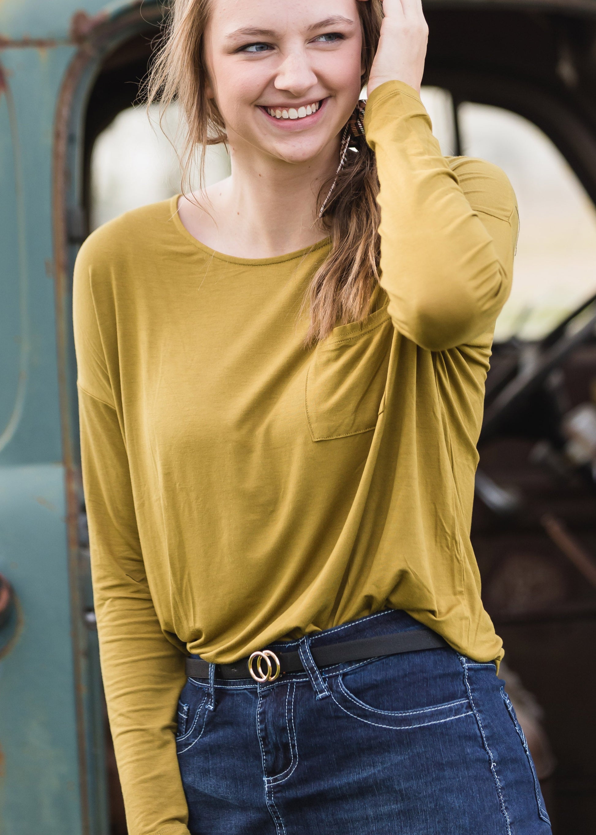 Long Sleeve Pocket Tee - FINAL SALE Tops