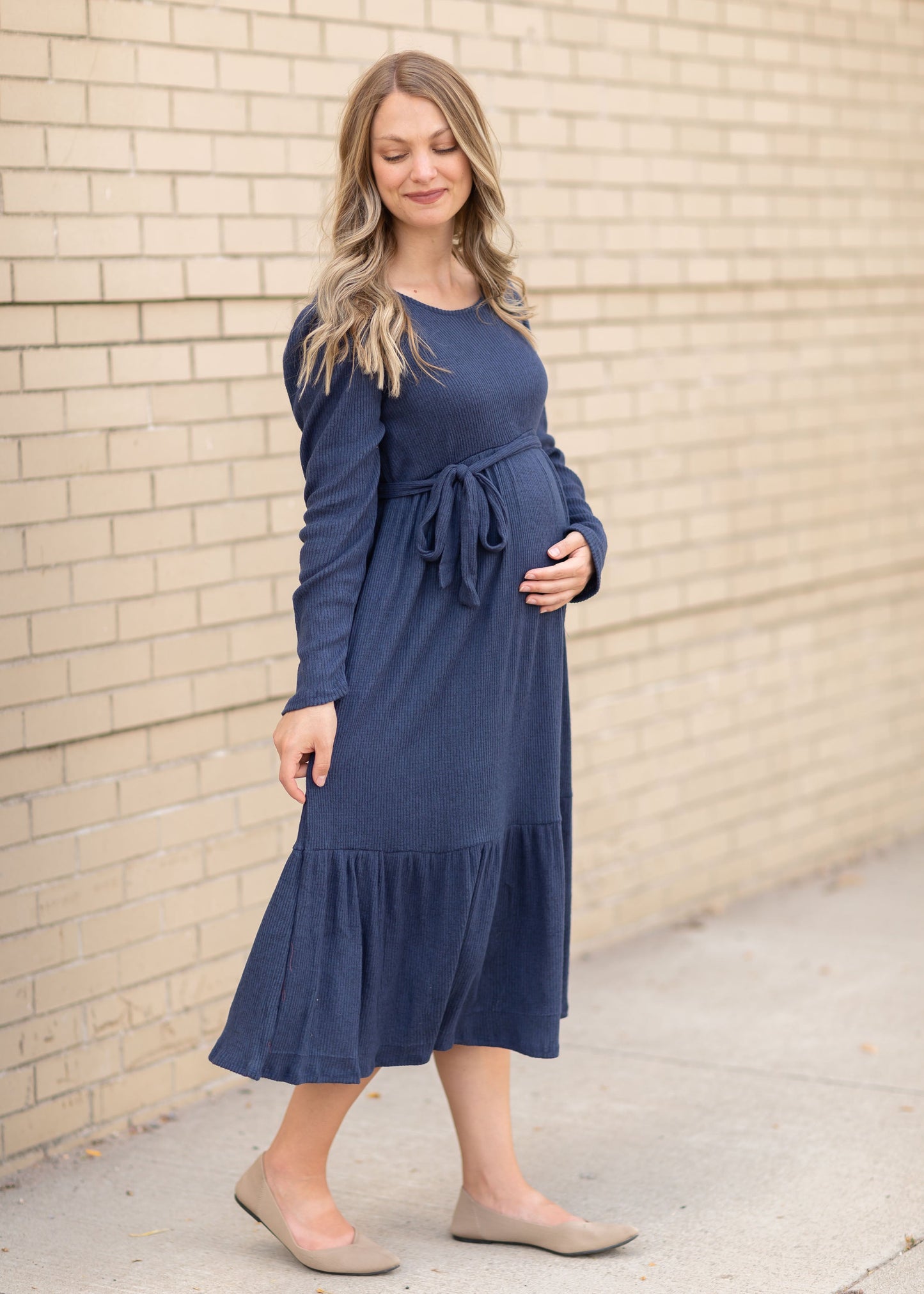 Long Sleeve Tiered Midi Dress Dresses