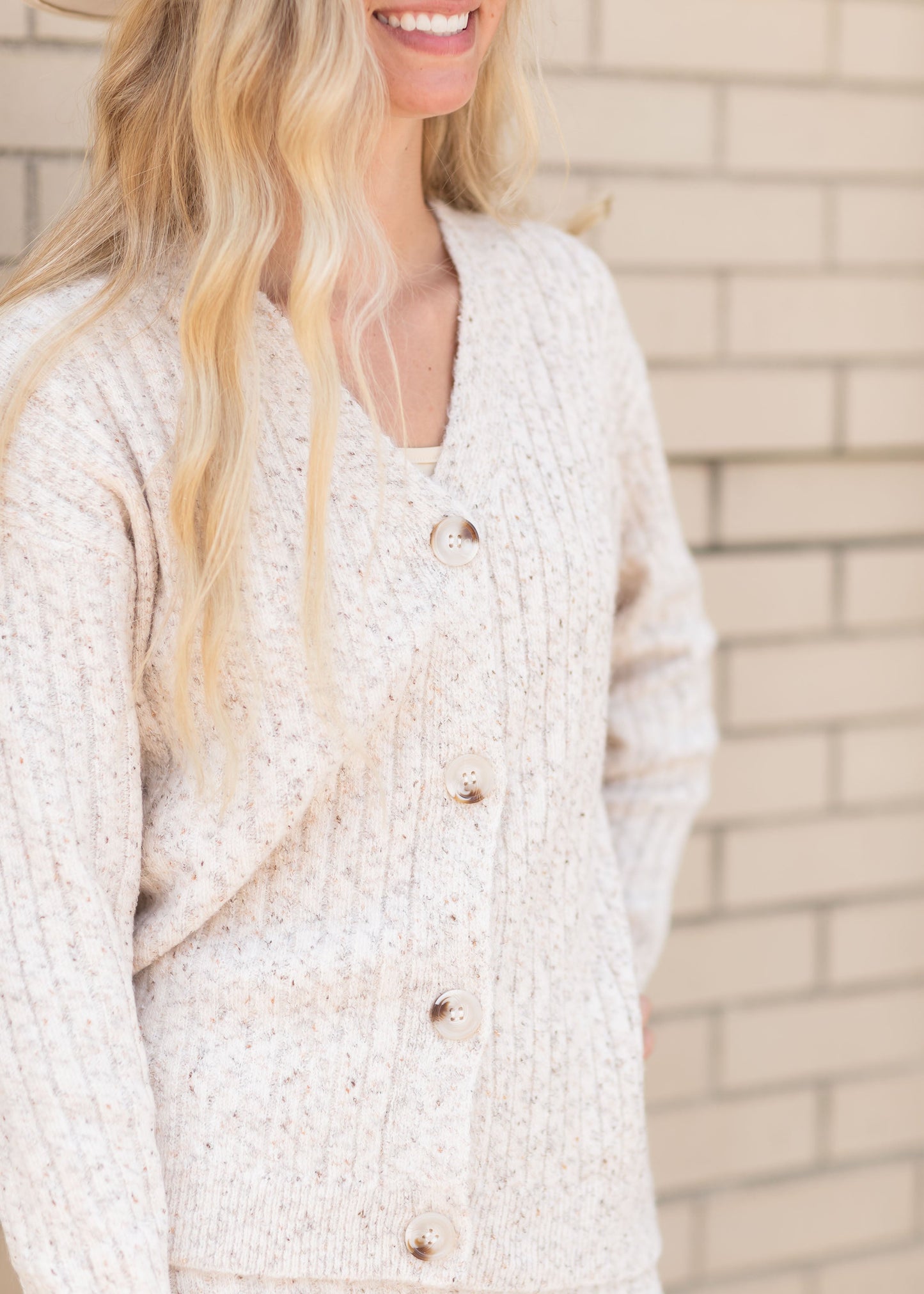 Marled Yard Button Down Cardigan Tops