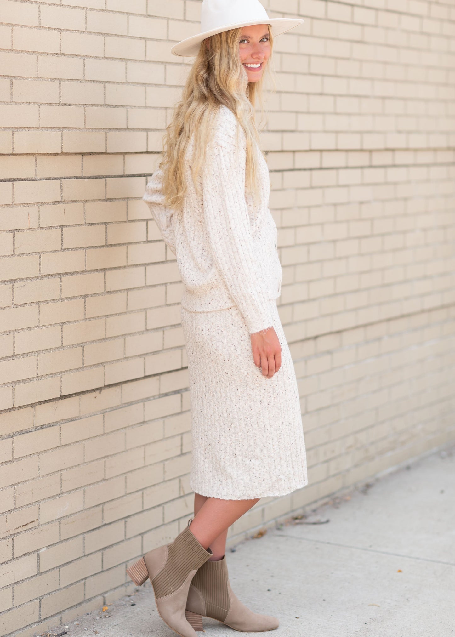 Marled Yarn Sweater Skirt Skirts