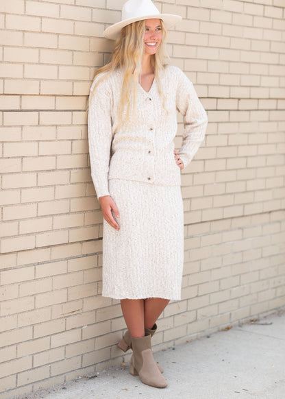 Marled Yarn Sweater Skirt Skirts