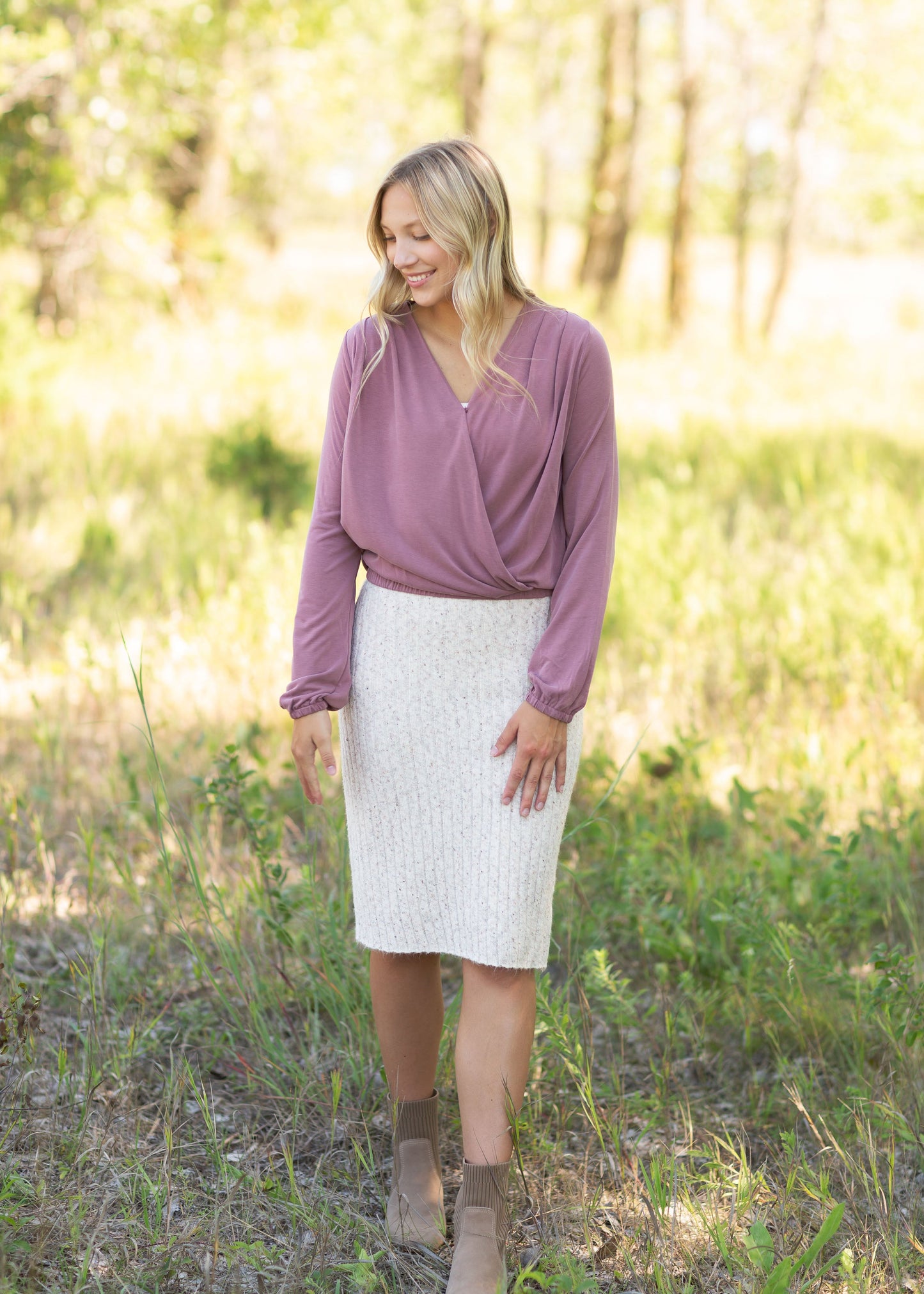 Marled Yarn Sweater Skirt Skirts