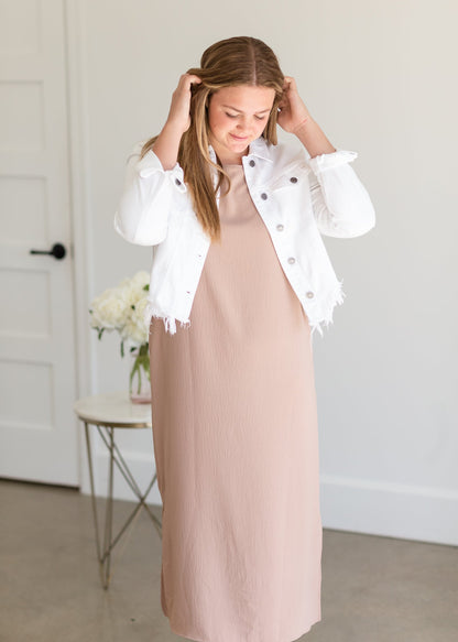 Mauve Shoulder Pad Sleeveless Maxi Dress - FINAL SALE Dresses