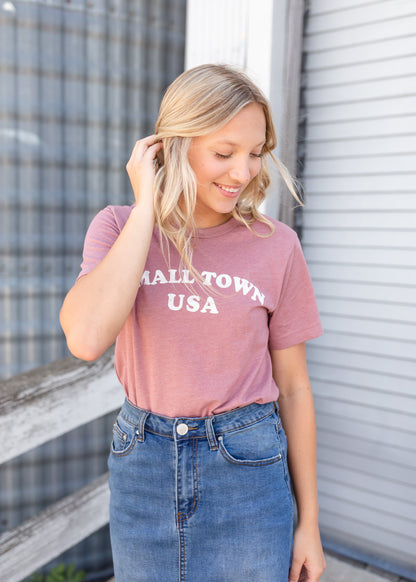 Mauve Small Town USA T-shirt Tops