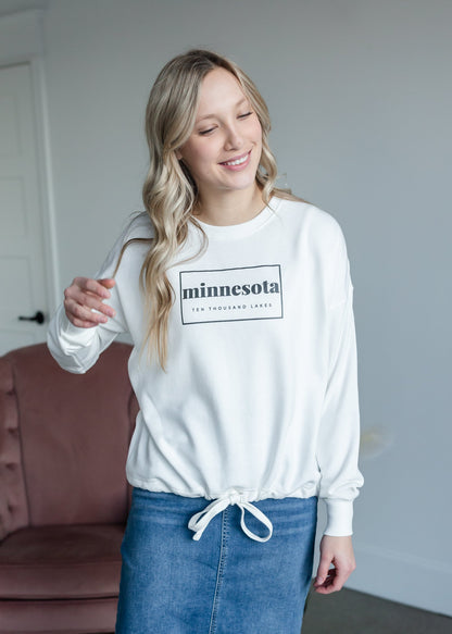 Minnesota Rectangle Drawstring Sweatshirt Shirt LCC Apparel