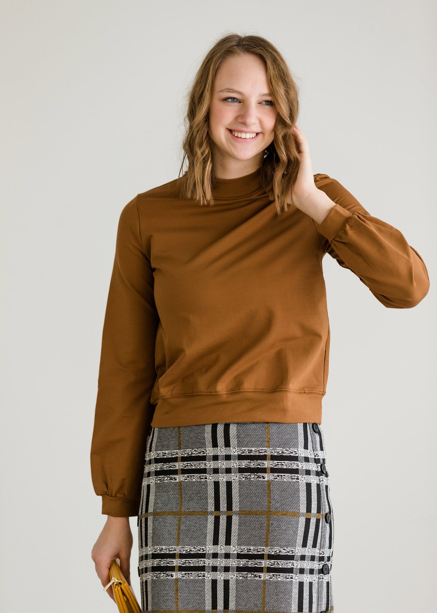 Mocha Banded Detail Sweatshirt - FINAL SALE Tops