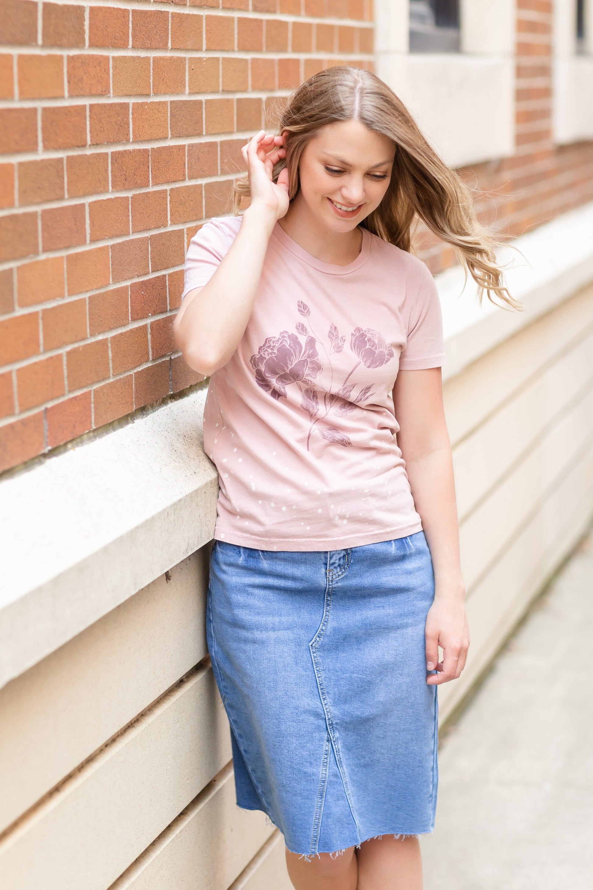 Mono Floral Classic Crew Tee Tops