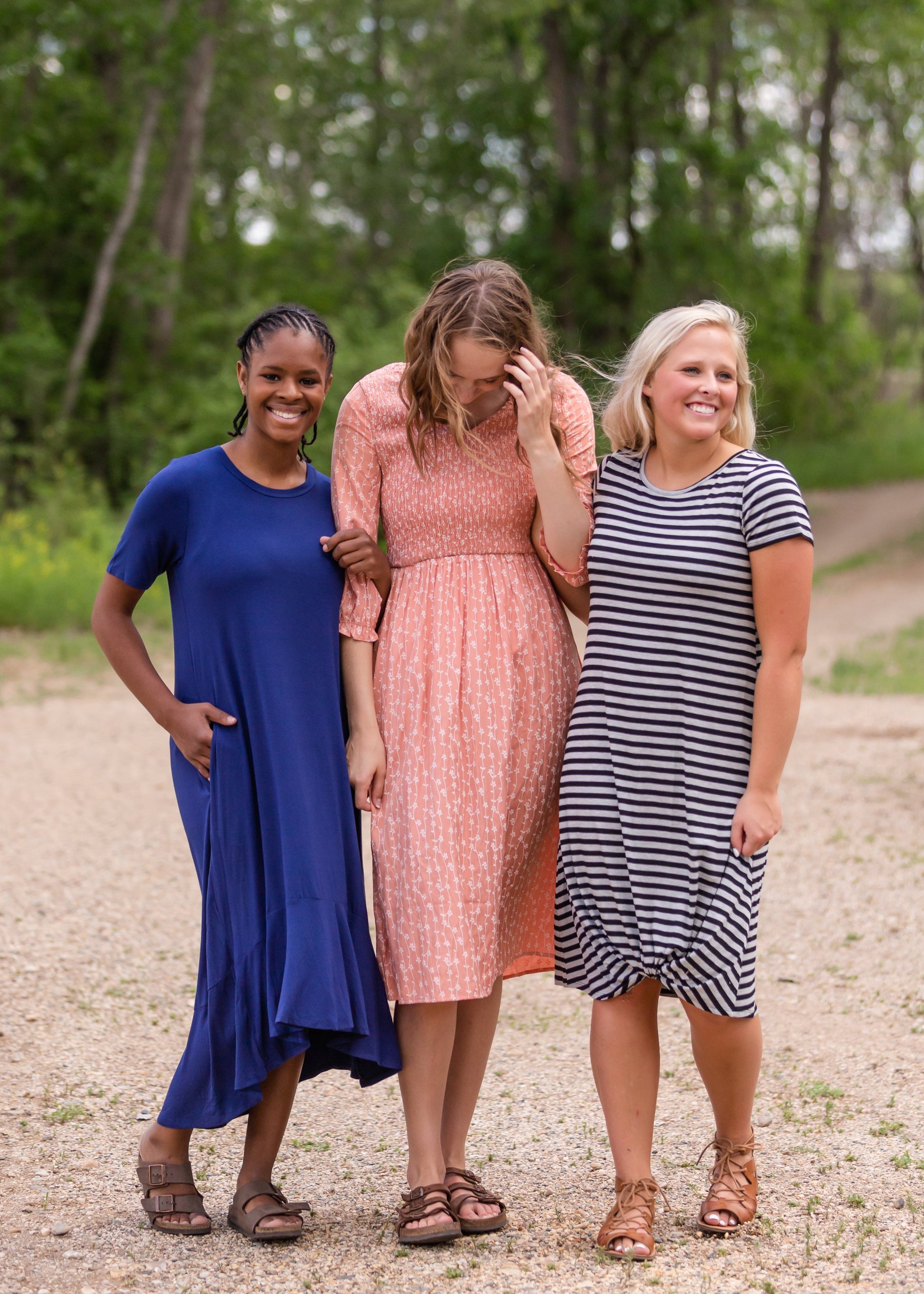 Navy Jersey Knit A-Line Midi Dress - FINAL SALE Dresses