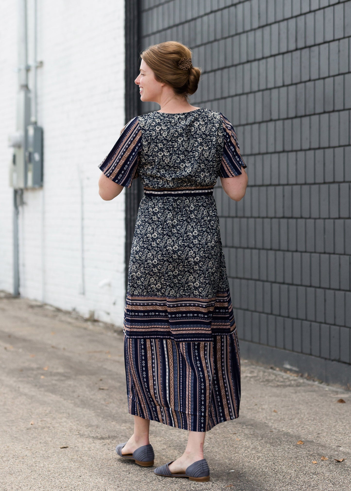 Navy Printed Maxi Dress - FINAL SALE Dresses