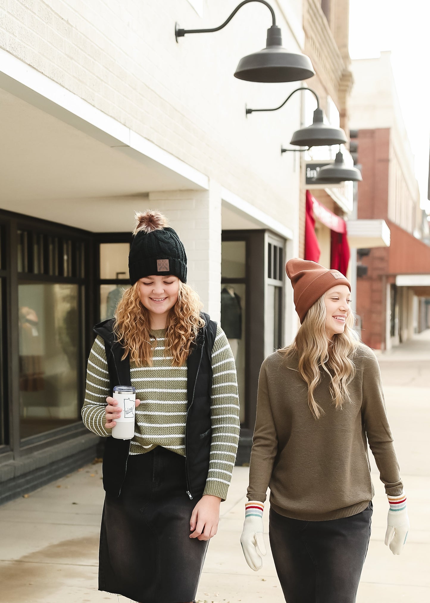 Olive Striped Tulip Hem Sweater - FINAL SALE Tops