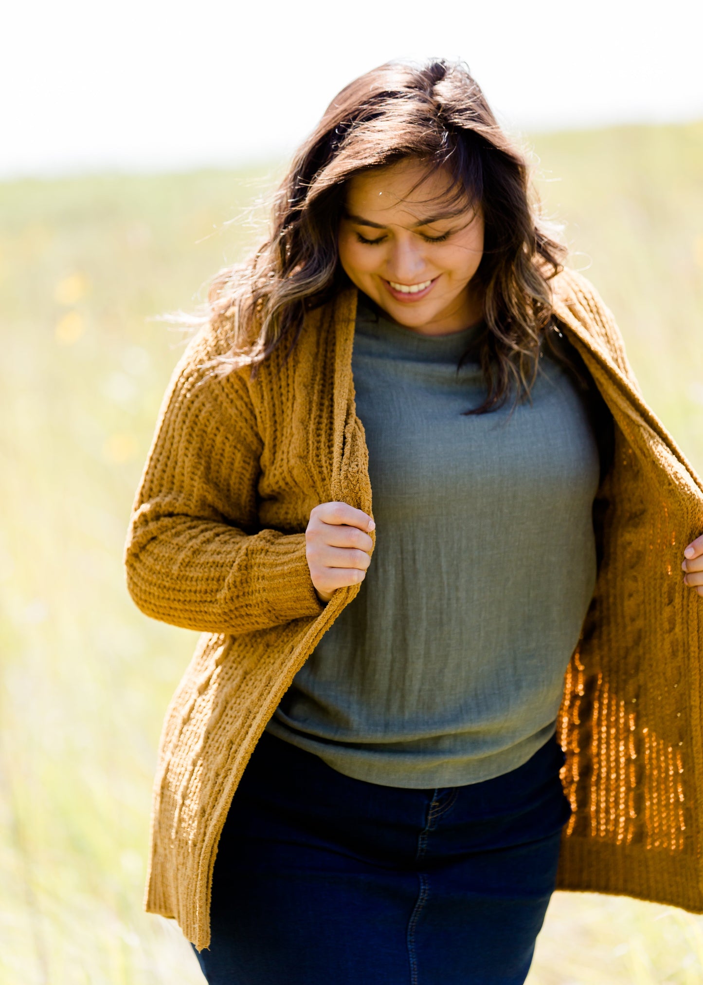 Olive Textured Dressy Blouse - FINAL SALE Tops