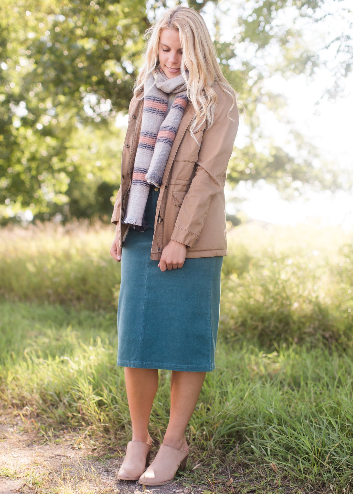 Pastel Plaid Orange Scarf