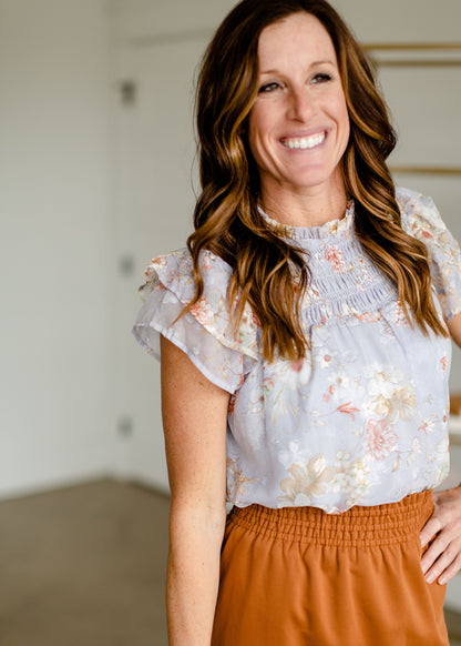 Periwinkle Yoke Blouse Top Polagram