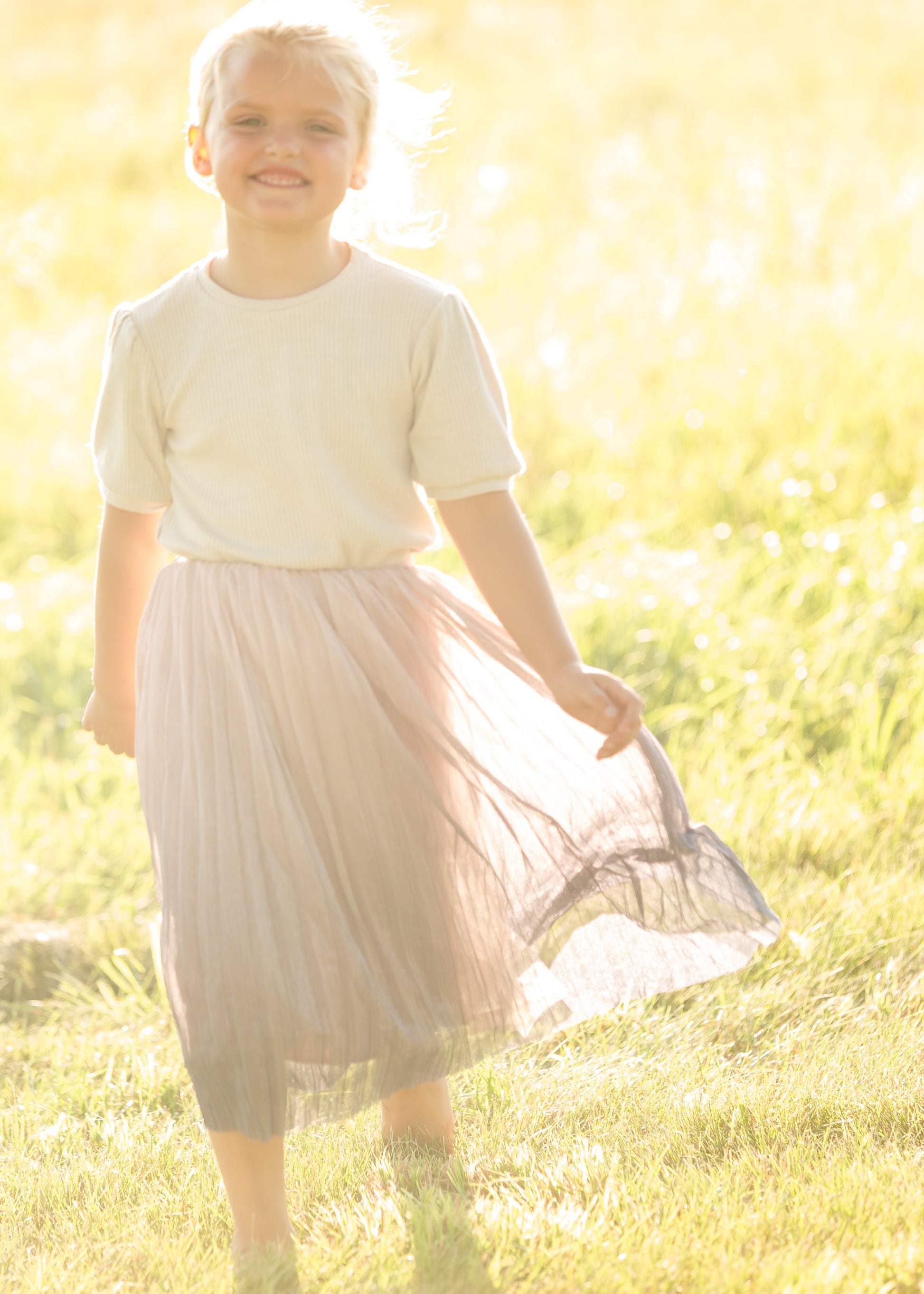 Pink Ombre Tulle Midi Skirt Skirts