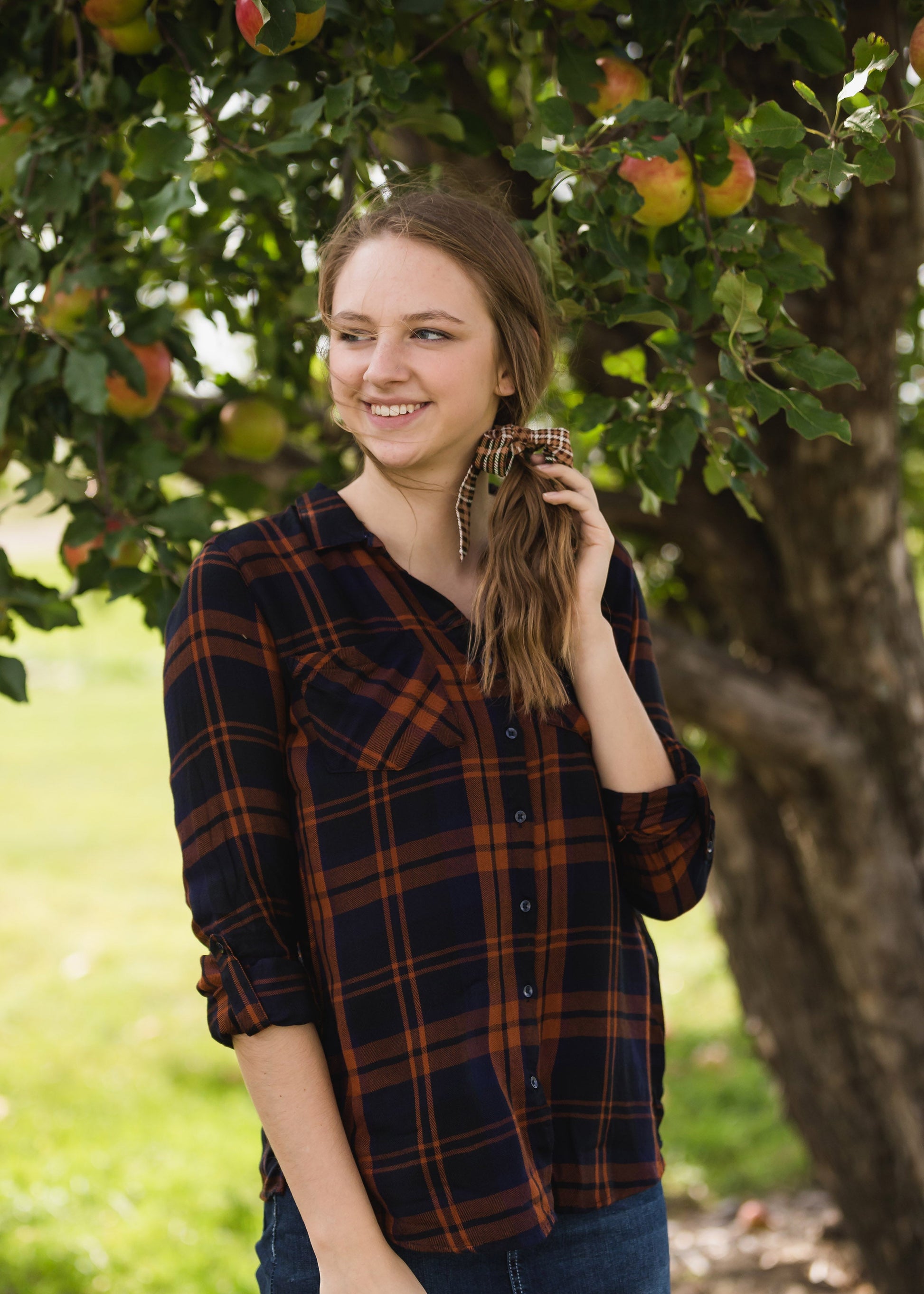 Plaid Button Up Flannel Top - FINAL SALE Tops