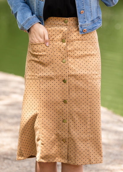 Polka Dot Button Up Midi Skirt - FINAL SALE Skirts