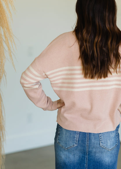 Premium Pink Petal Striped Top - FINAL SALE Tops