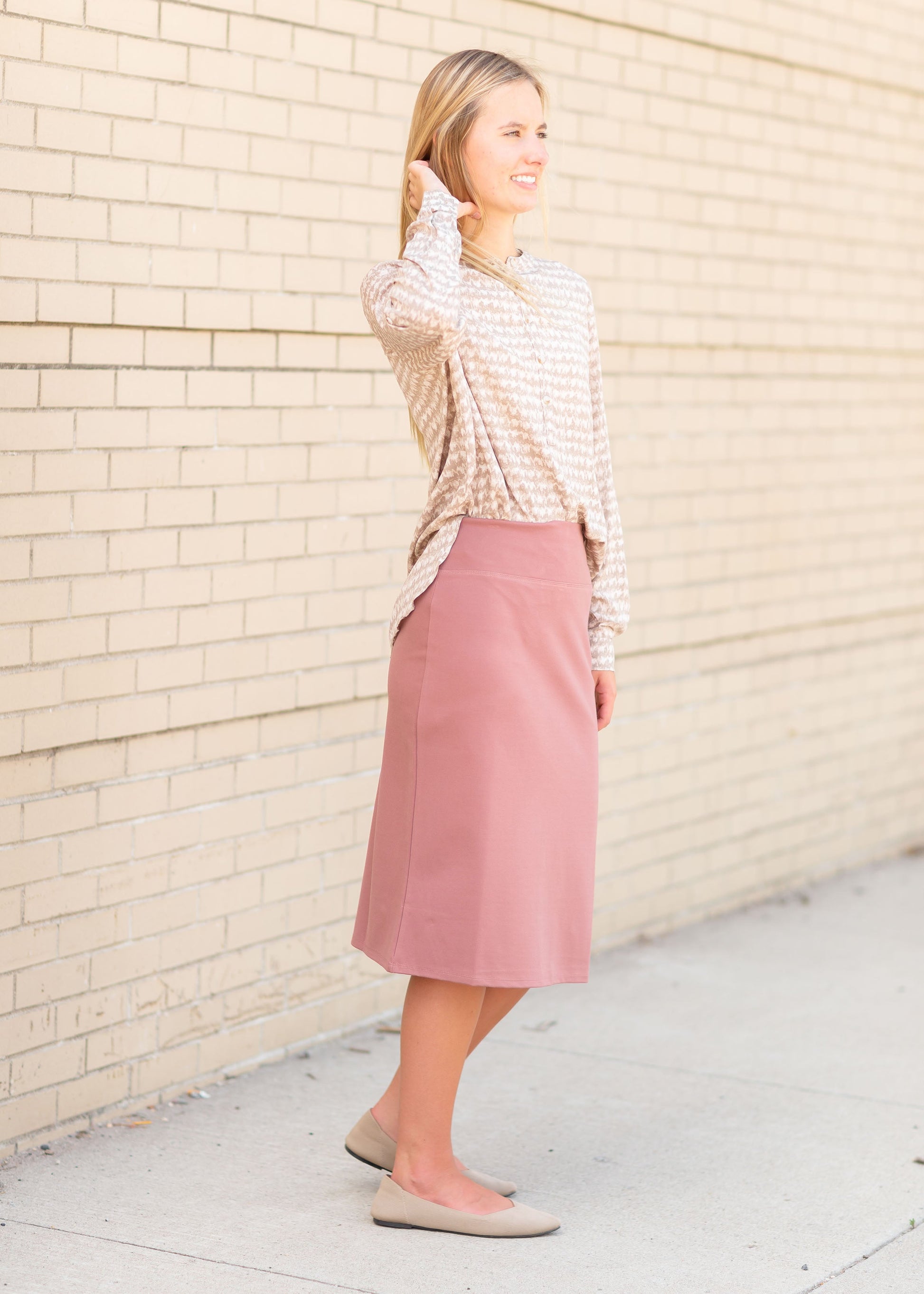 Printed Half Button Up Top Tops