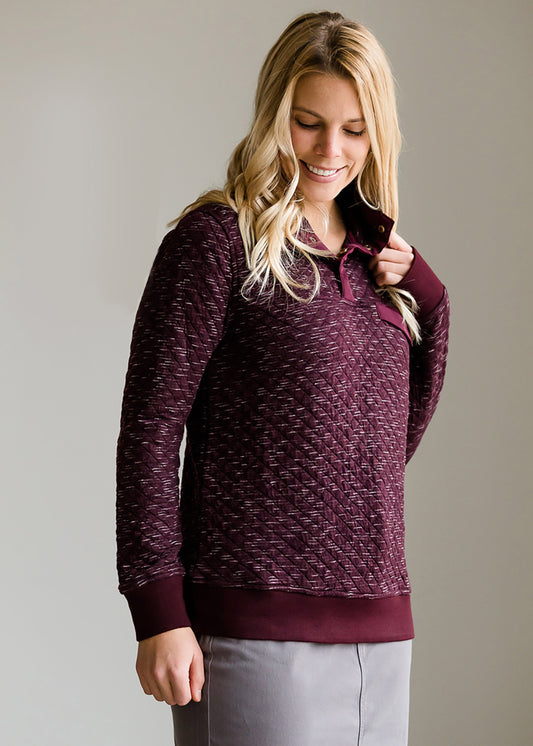 Quilted Pullover Pocket Sweater - FINAL SALE Tops