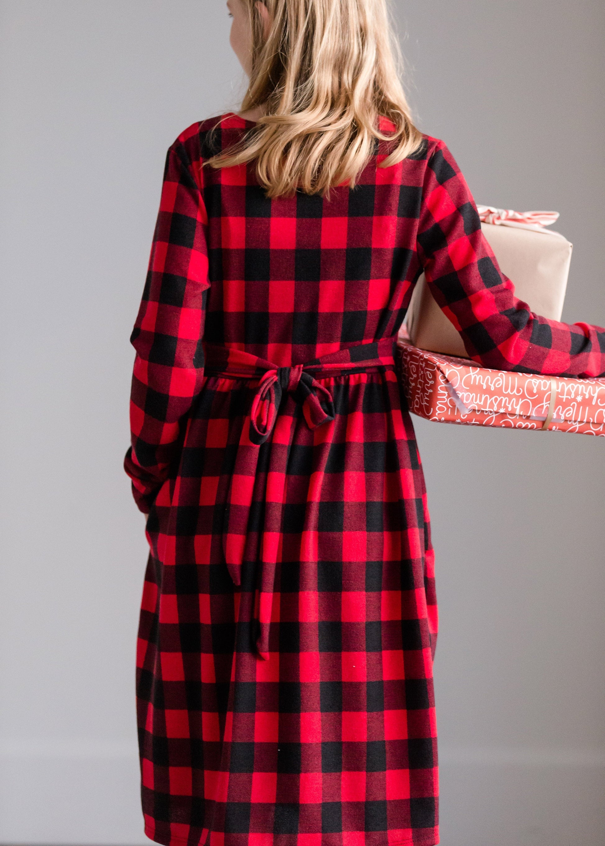 Red Buffalo Check Midi Dress - FINAL SALE Dresses