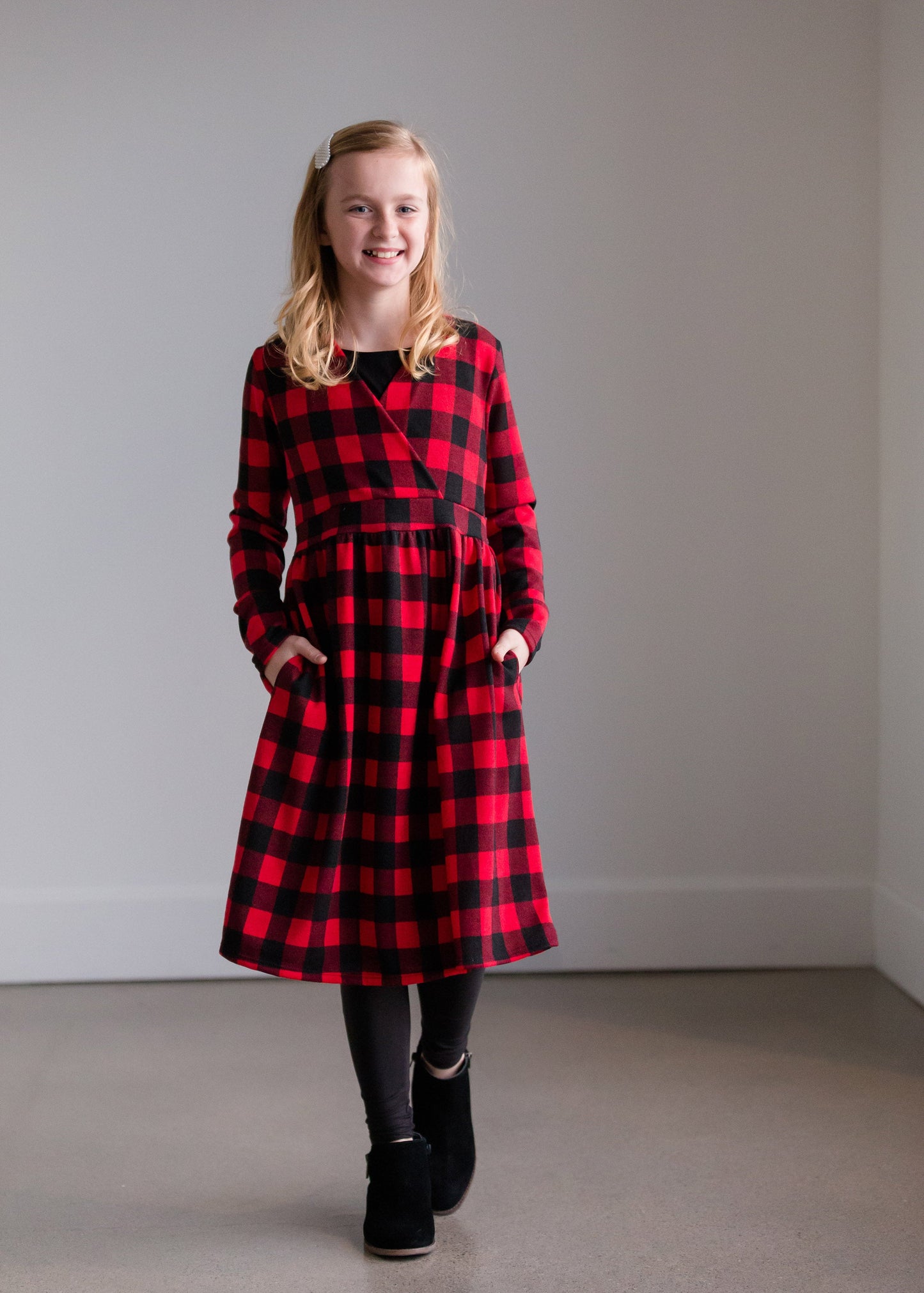 Red Buffalo Check Midi Dress - FINAL SALE Dresses