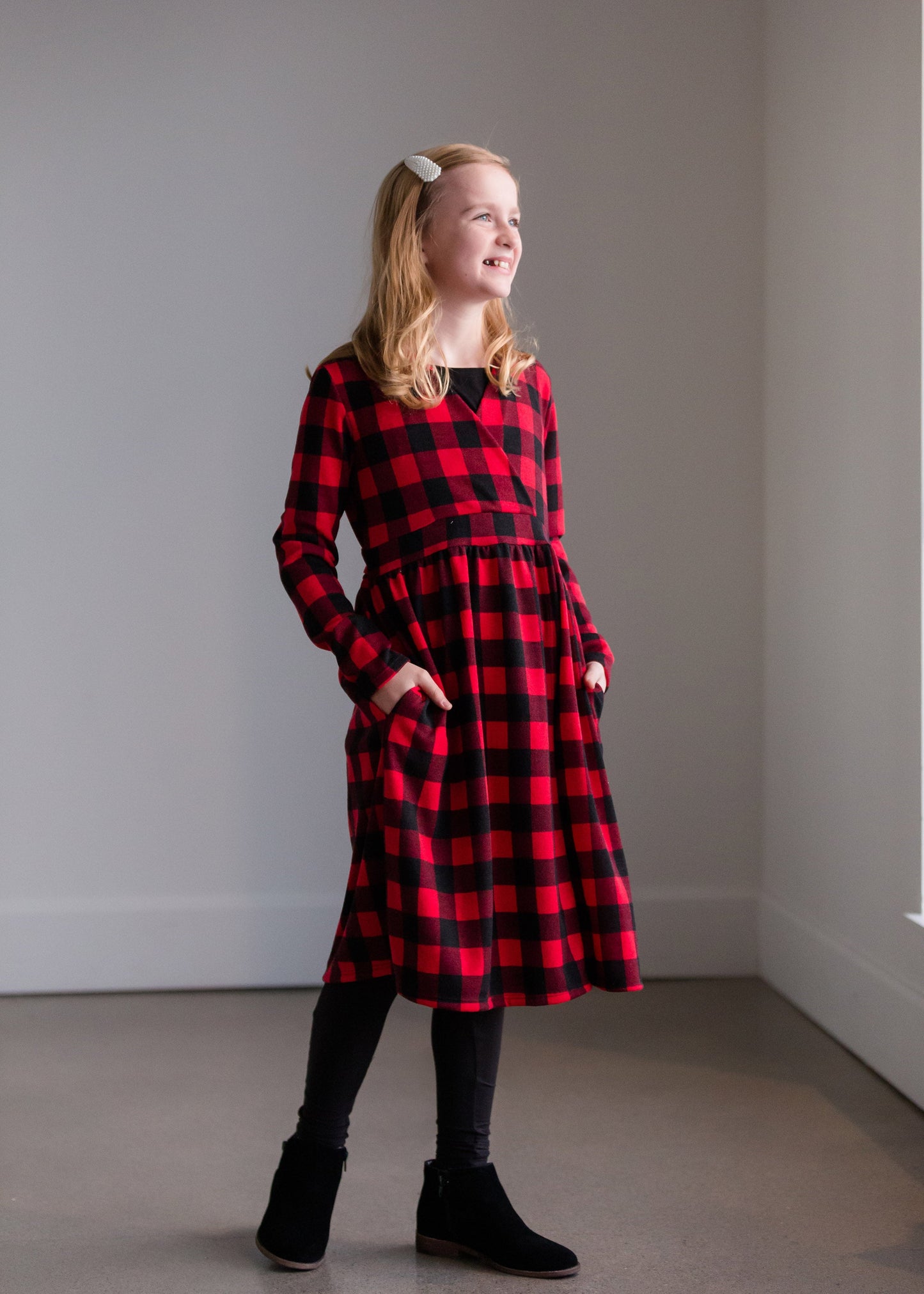 Red Buffalo Check Midi Dress - FINAL SALE Dresses