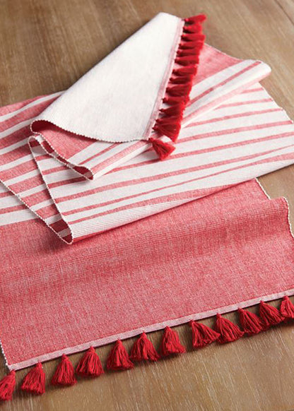 Red Tassel Table Runner Home & Lifestyle