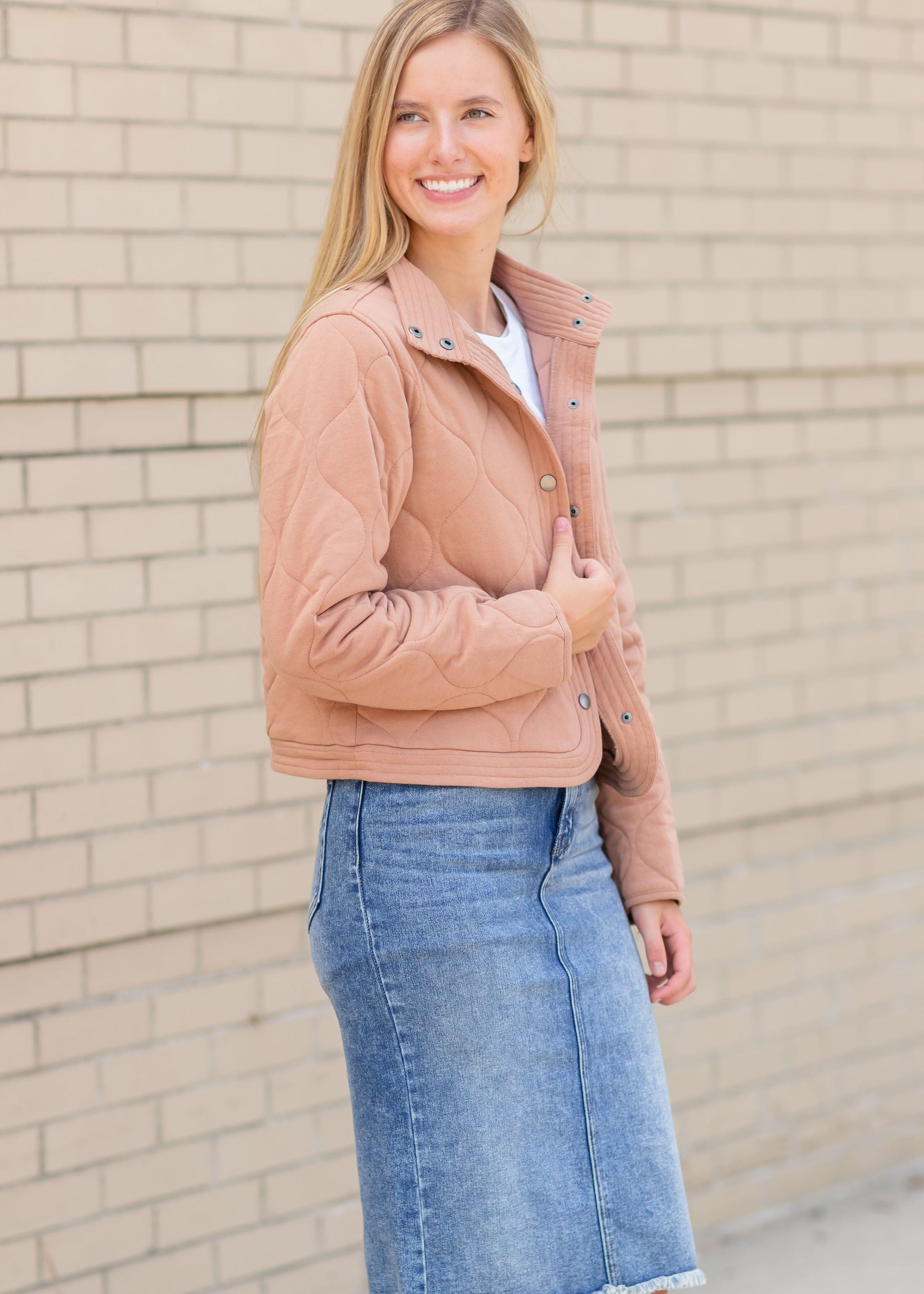 Redwood Quilted Button Up Jacket Tops